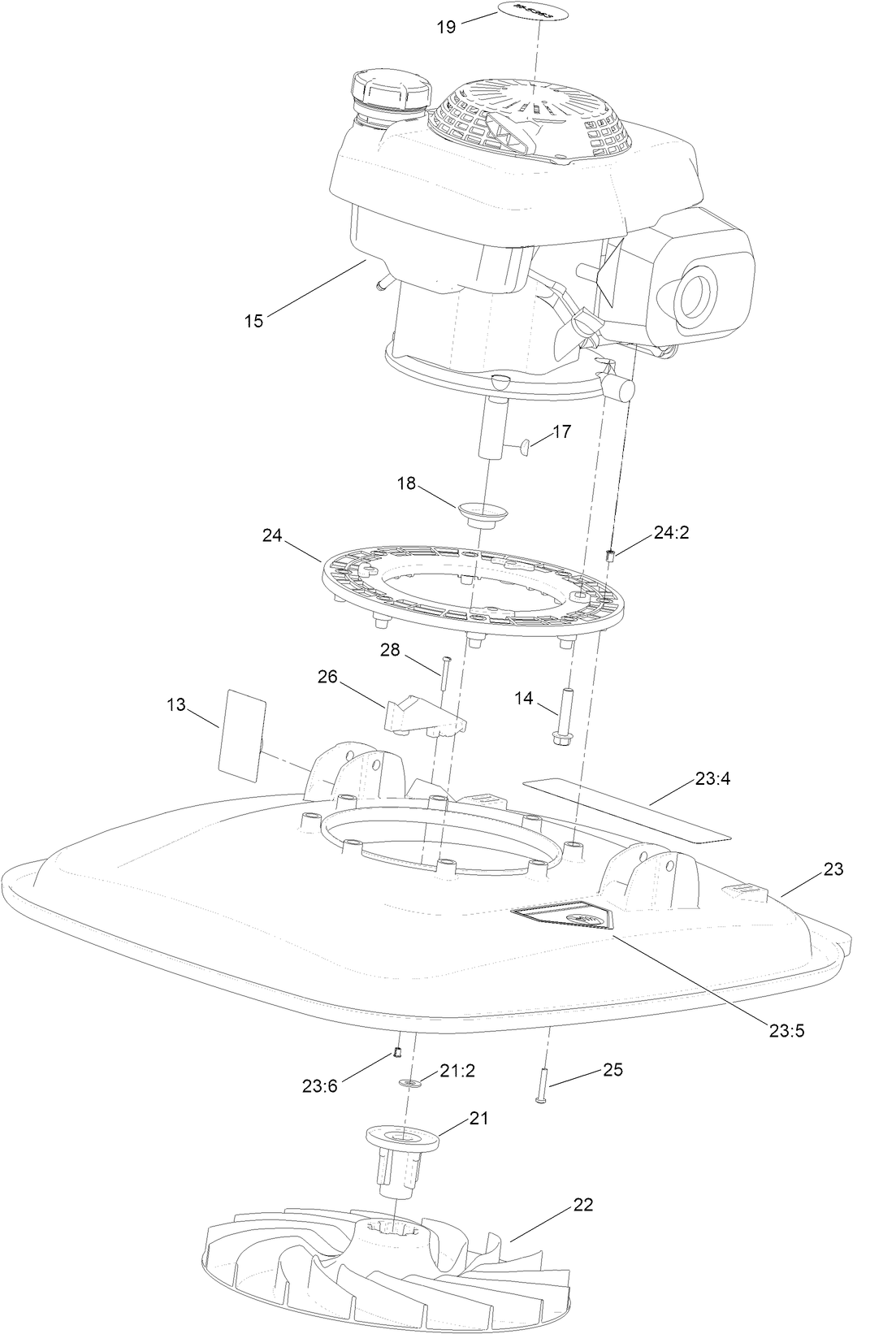 Engine and Deck Assembly