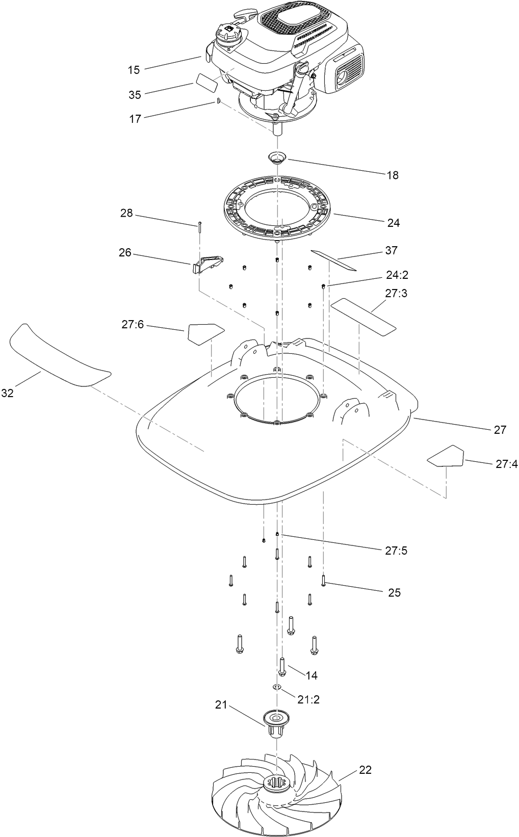 Engine and Deck Assembly