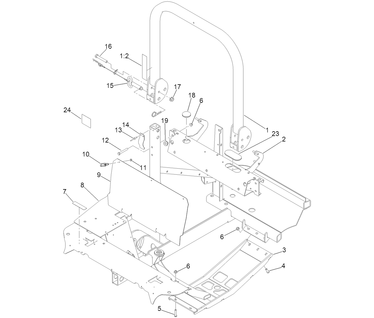 Frame and Upper ROPS Assembly