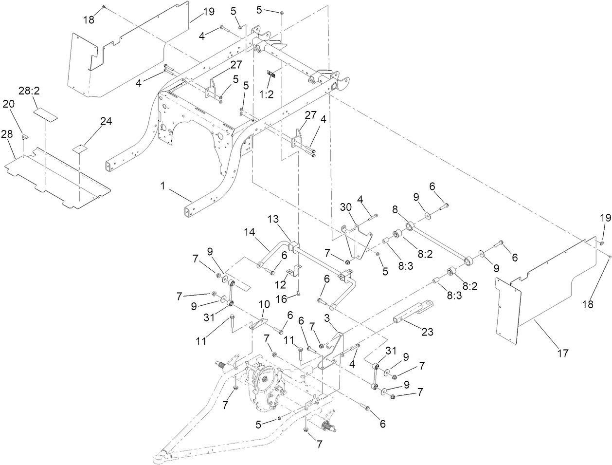 Rear Frame and Suspension Assembly
