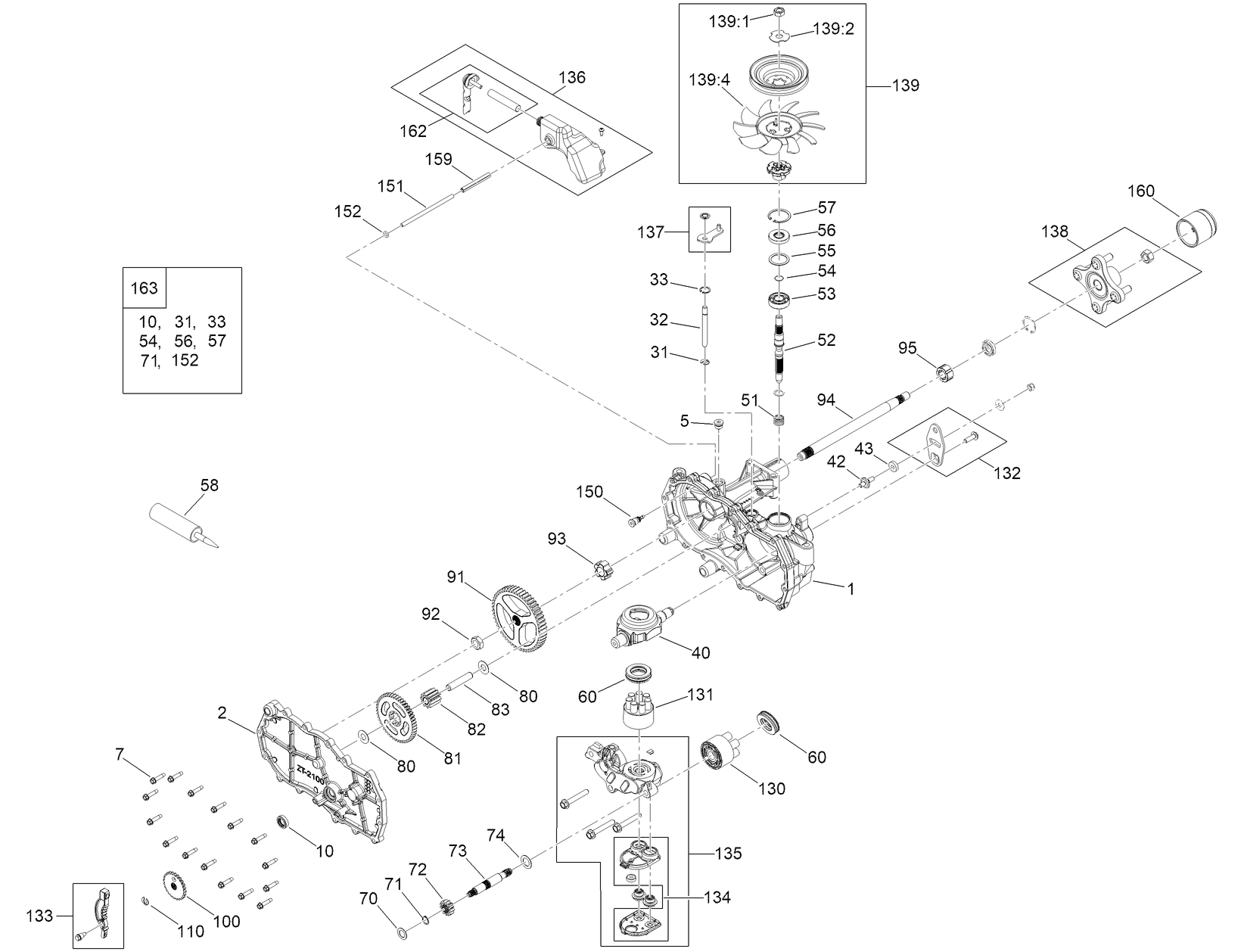 RH Hydro Transmission Assembly No. 139-7451