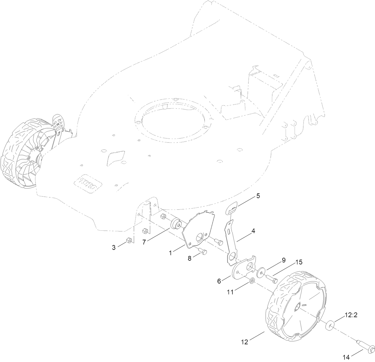 Front Wheel and Height-of-Cut Assembly