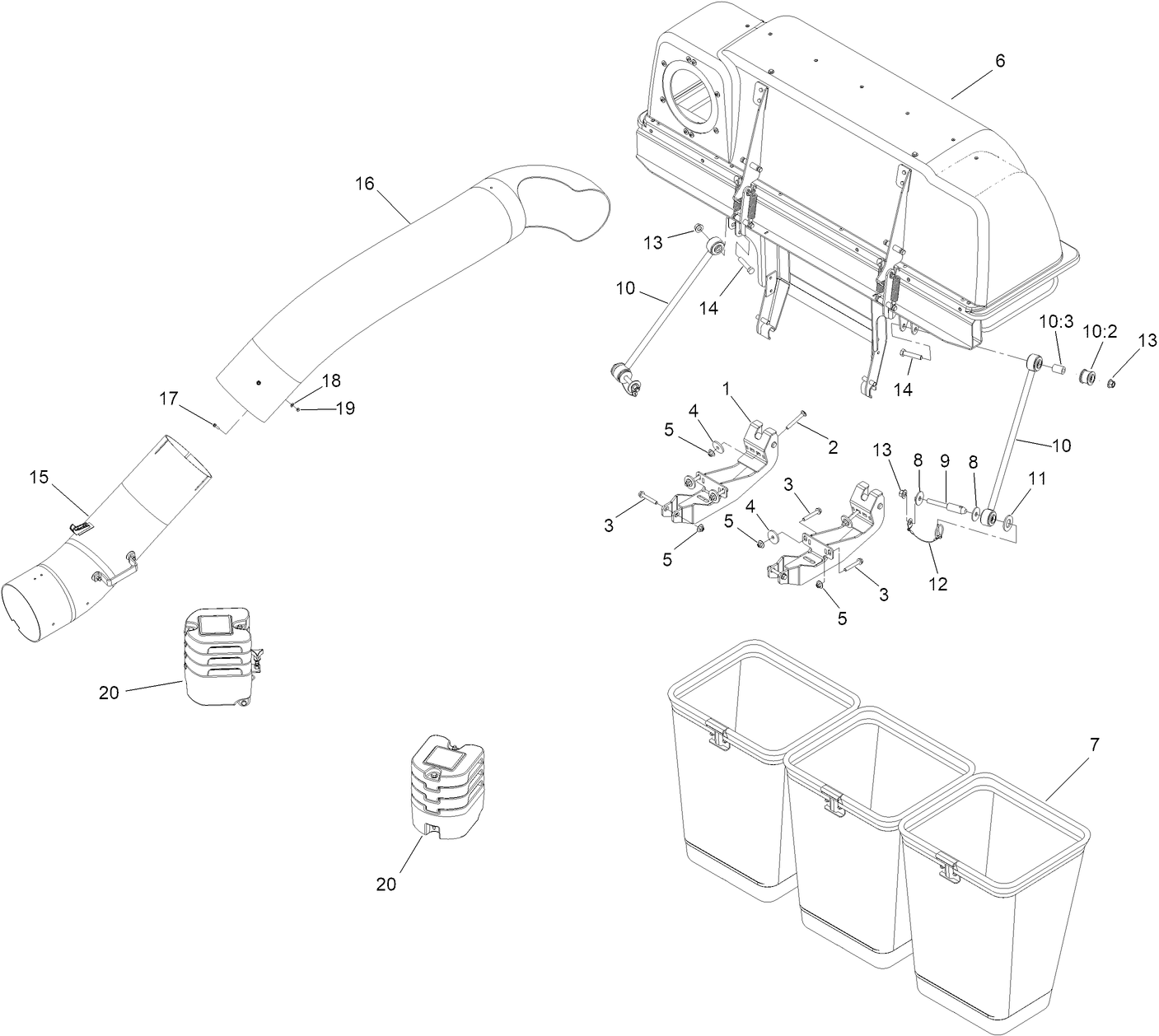 Bagger Top and Mounting Assembly