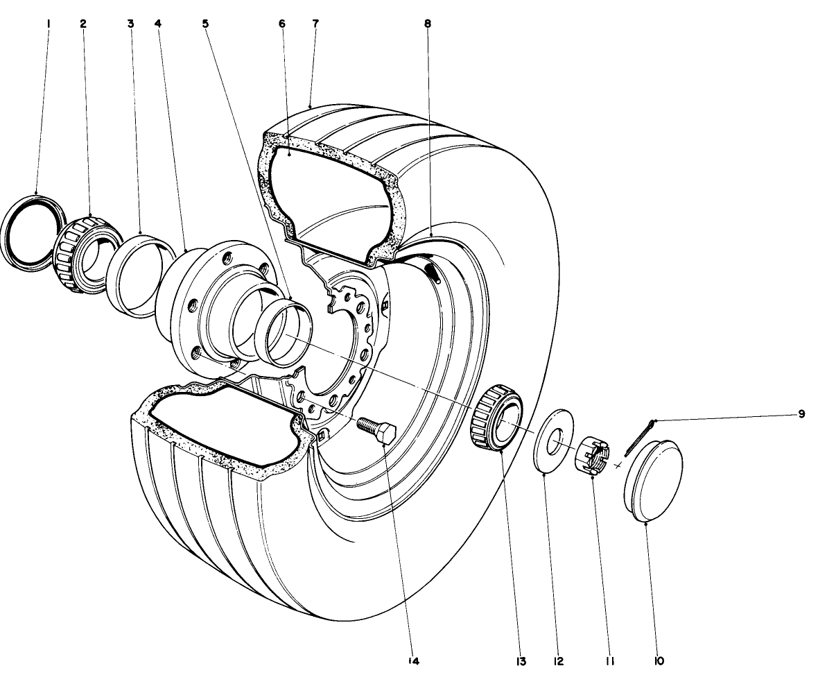 Front Wheels And Rim-6:70x15 General Tractor And Parkmaster 5 And 7