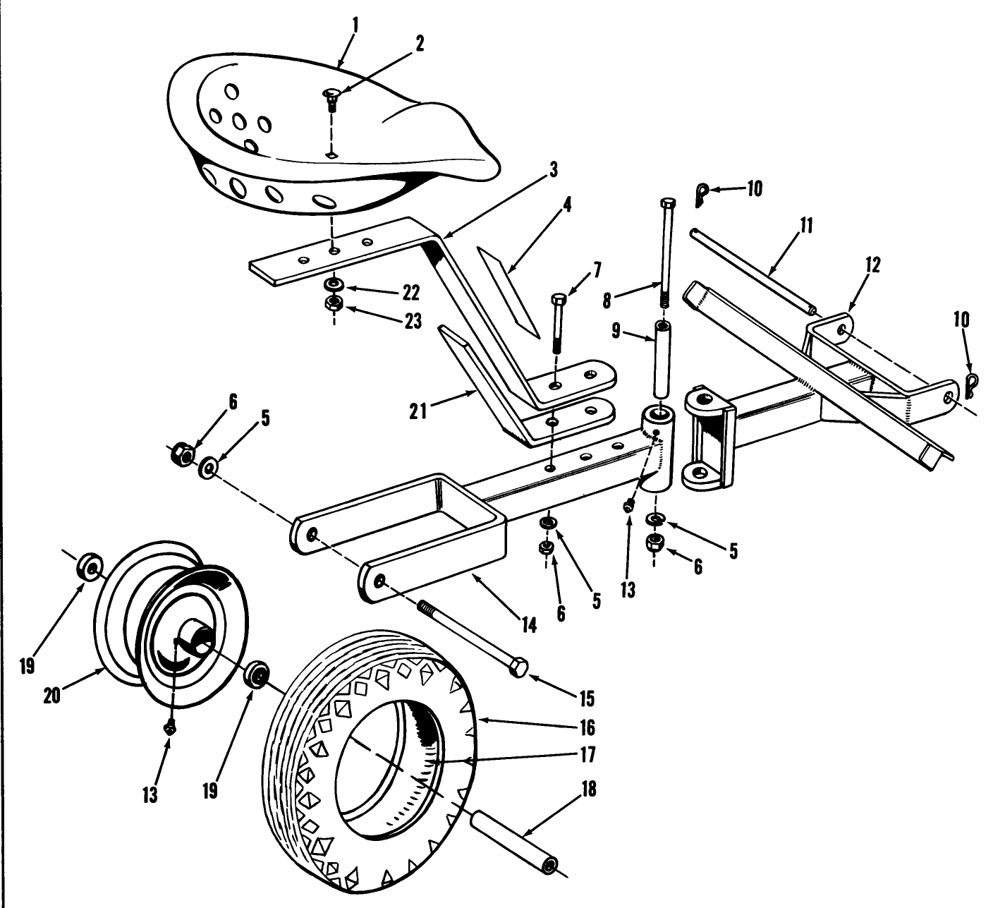 Sulky Assembly Parts List