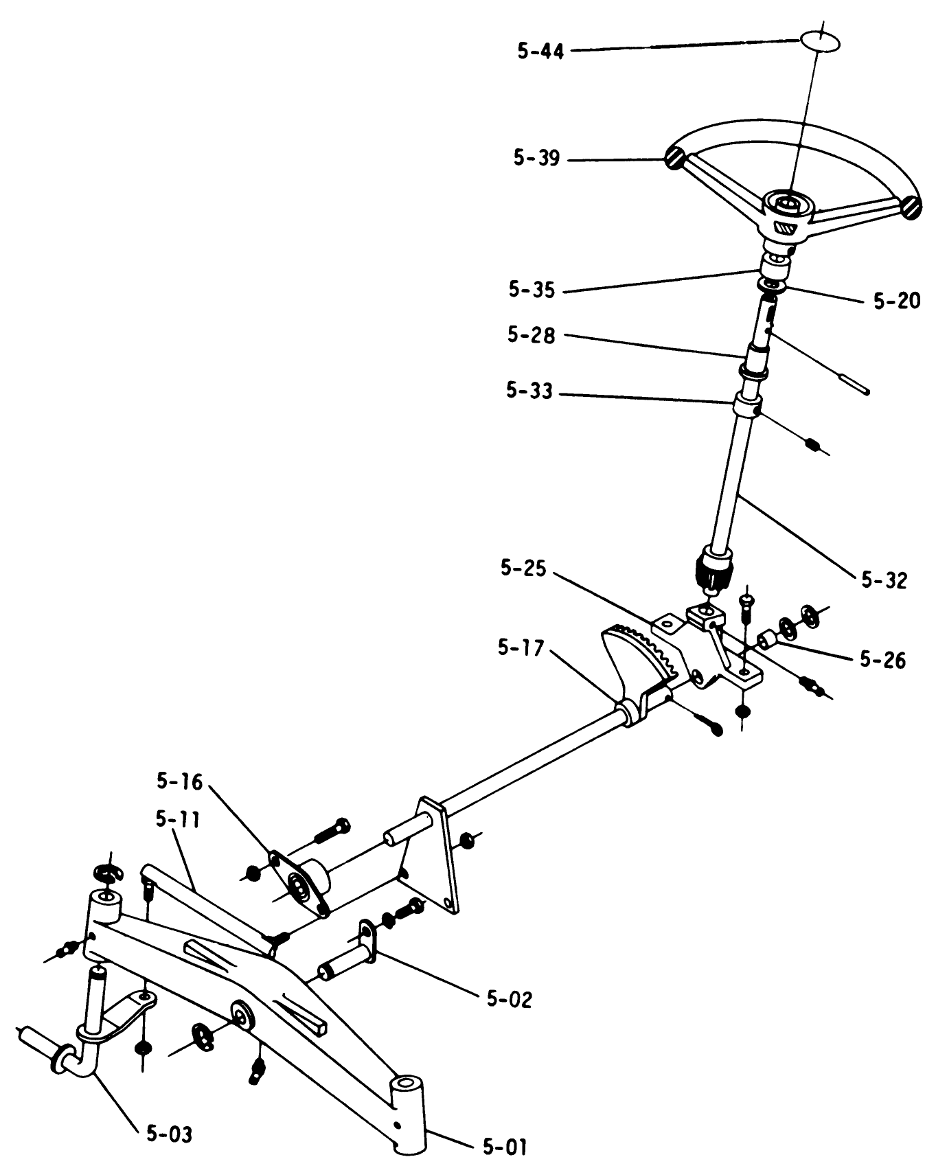 B-100 Parts Manual 5.000 Front Axle And Steering(fig. 5)