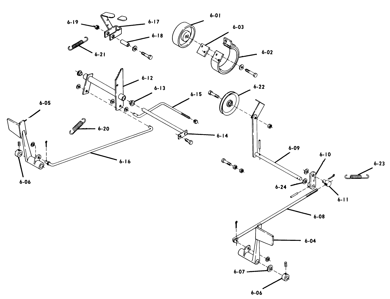 B-100 Parts Manual 6.000 Brake/clutch Linkage (fig. 6)