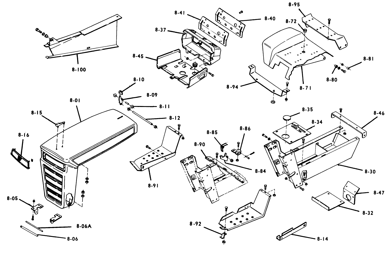 B-100 Parts Manual 8.000 Sheet Metal And Covers (fig. 8)