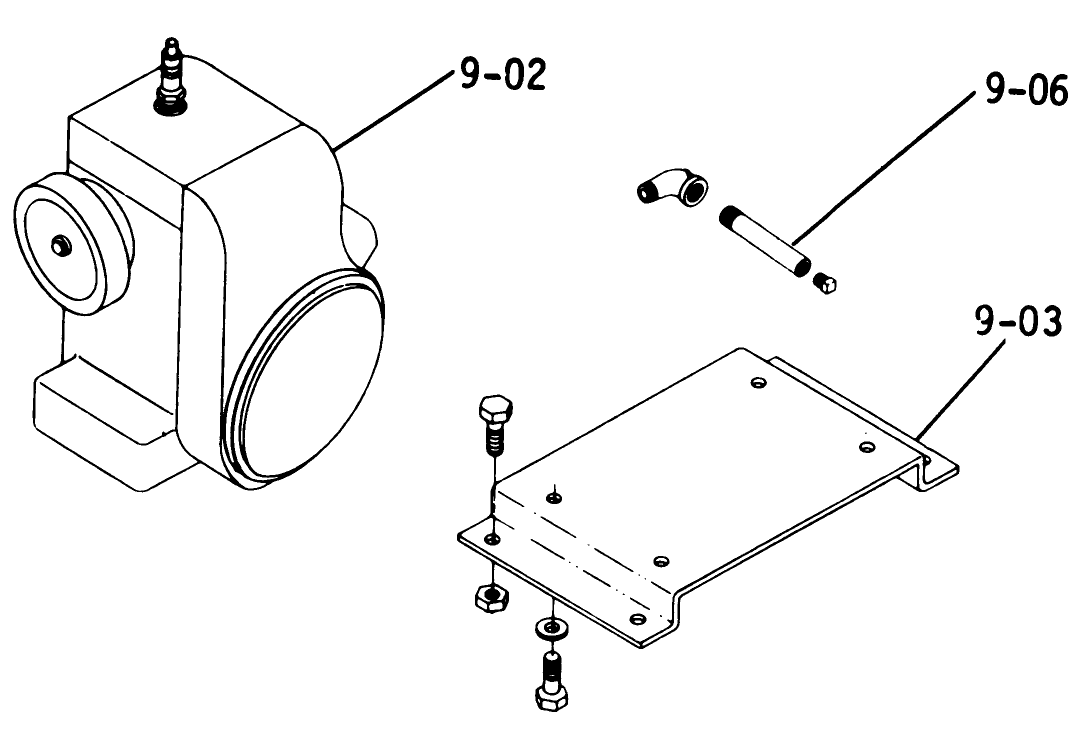 B-100 Parts Manual 9.000 Engine (fig. 9)