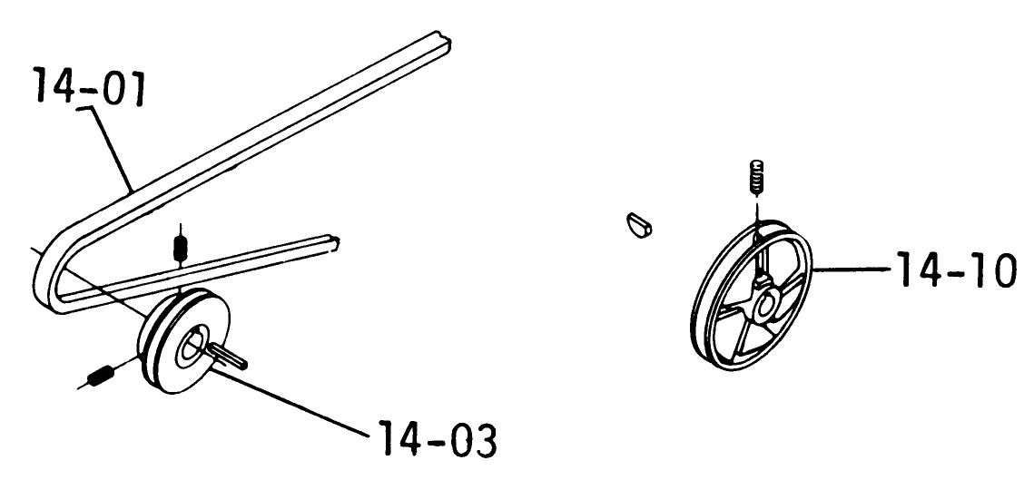 B-100 Parts Manual 14.000 Drive Belts And Pulleys (fig. 14a)