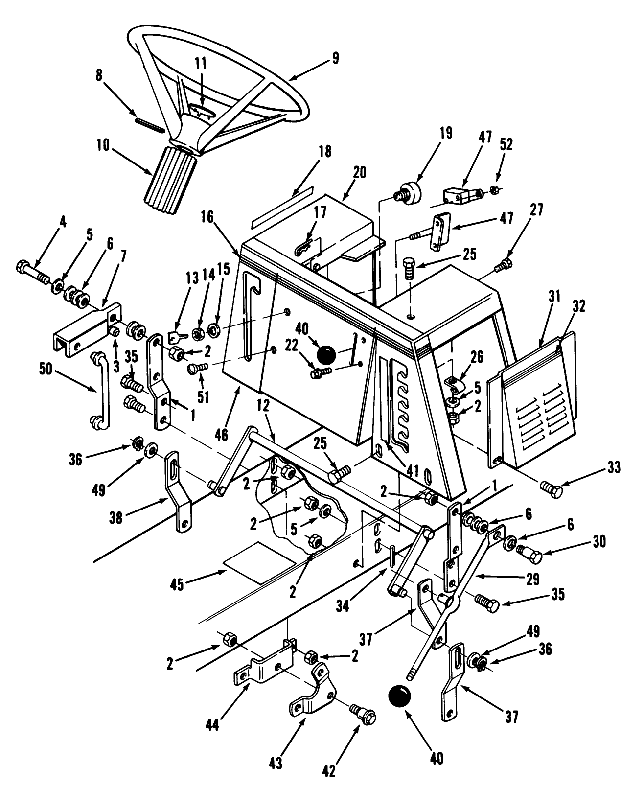 Steering Wheel & Linkage Assembly