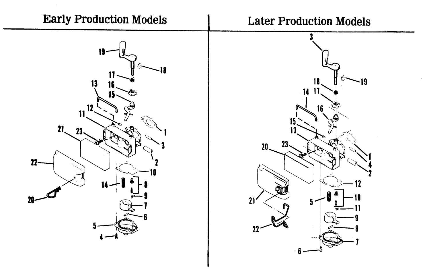 Carburetor Group For F100 Engines-Early Production Models