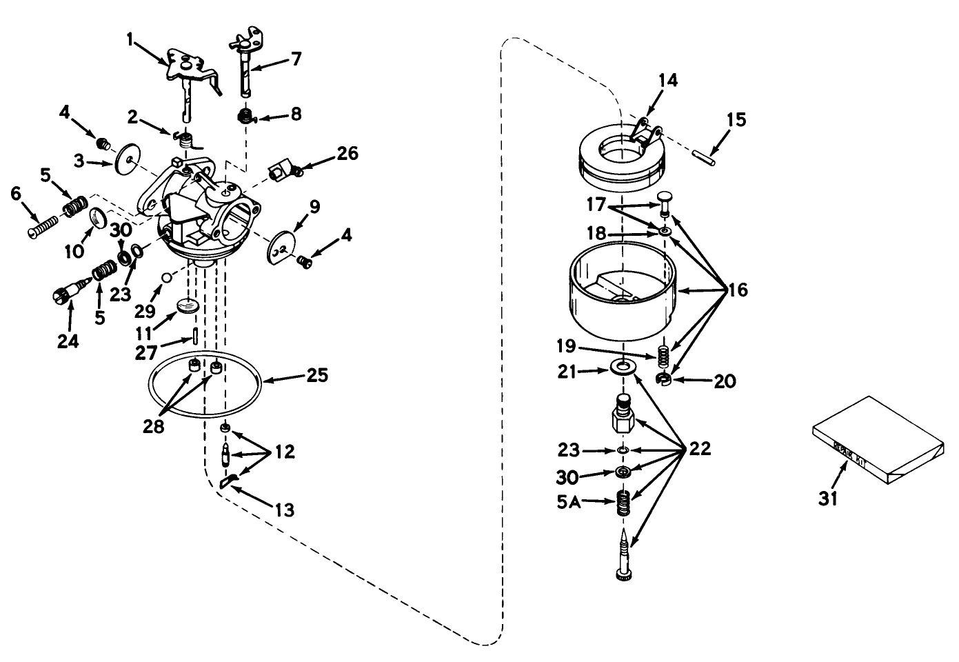 Carburetor Model No. 631115 Parts List