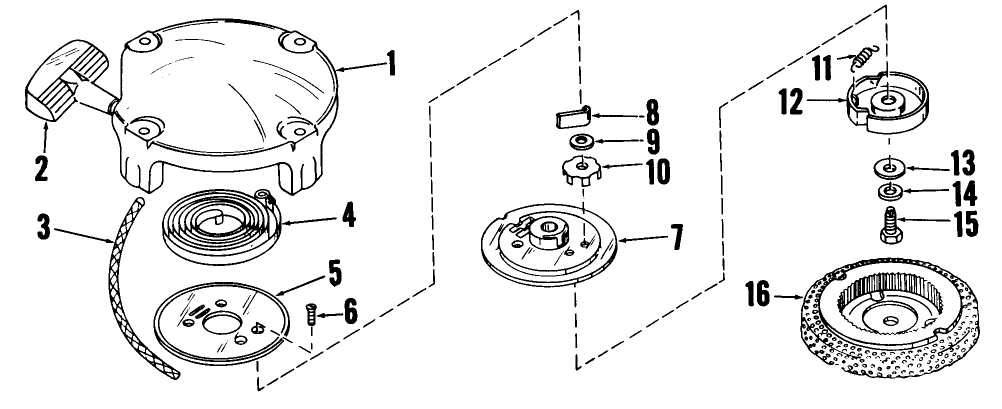 Recoil Starter Model No. 28319a Parts List