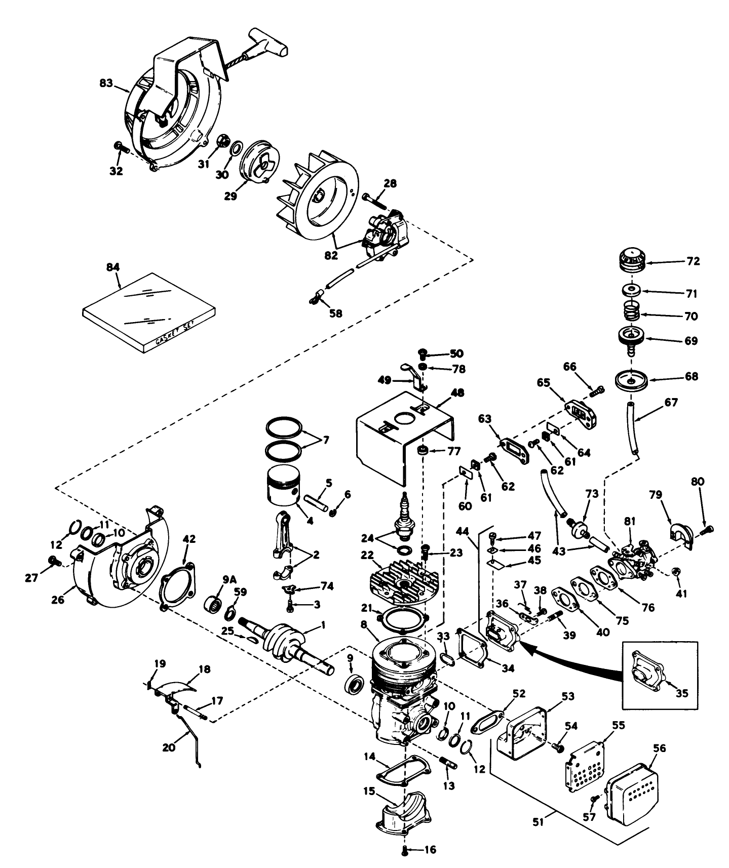 Engine Model No. Ah-52 Parts List