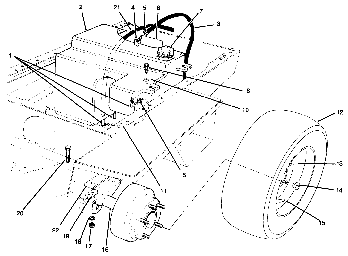 Fuel Tank & Axle Assembly