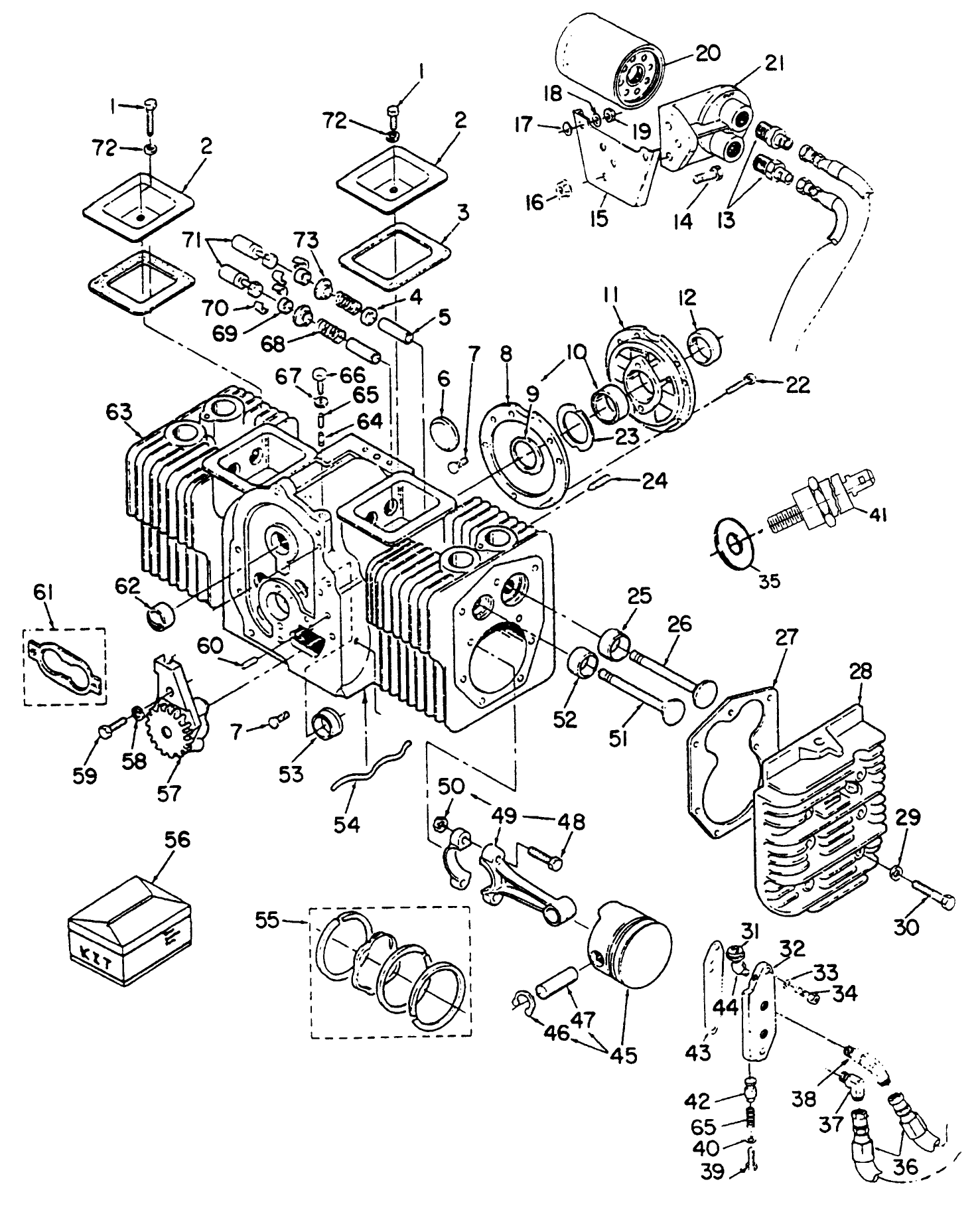 Cylinder Block Assy. Onan P220g Type I/10808g