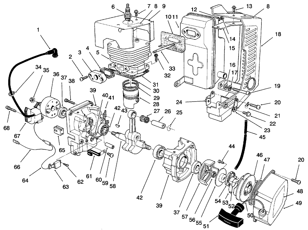Engine & Muffler Assembly