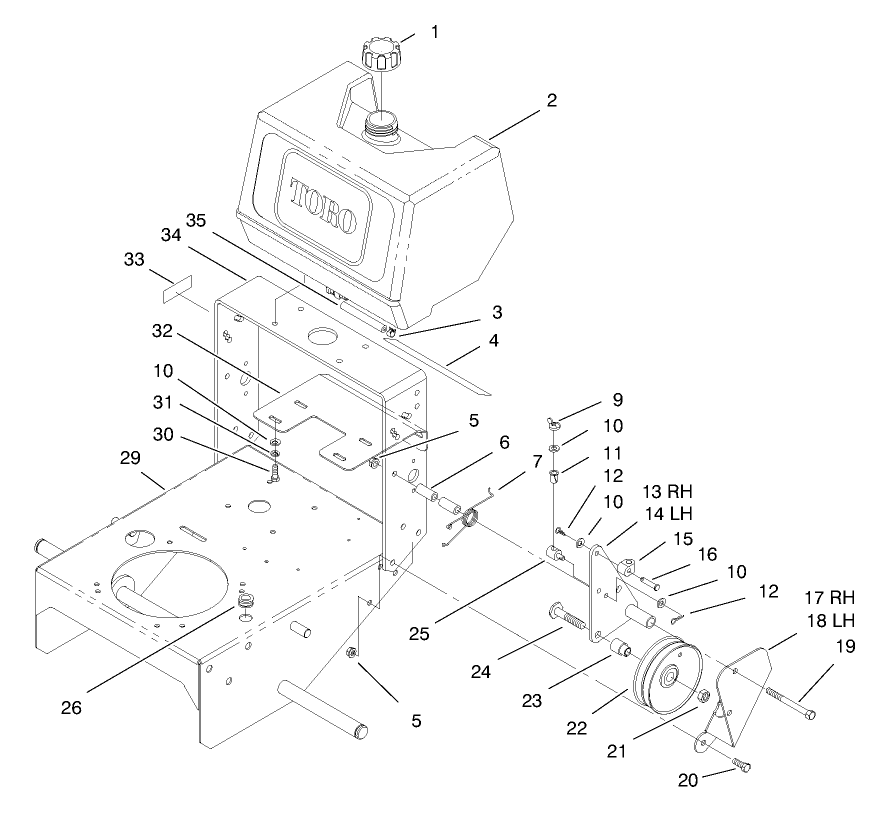 Fuel Tank And Idler Bracket Assembly