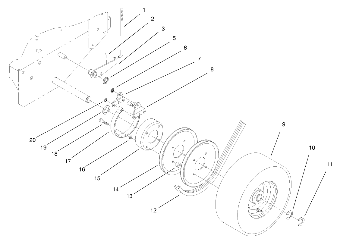 Brake, Wheel Pulley And Wheel Assembly