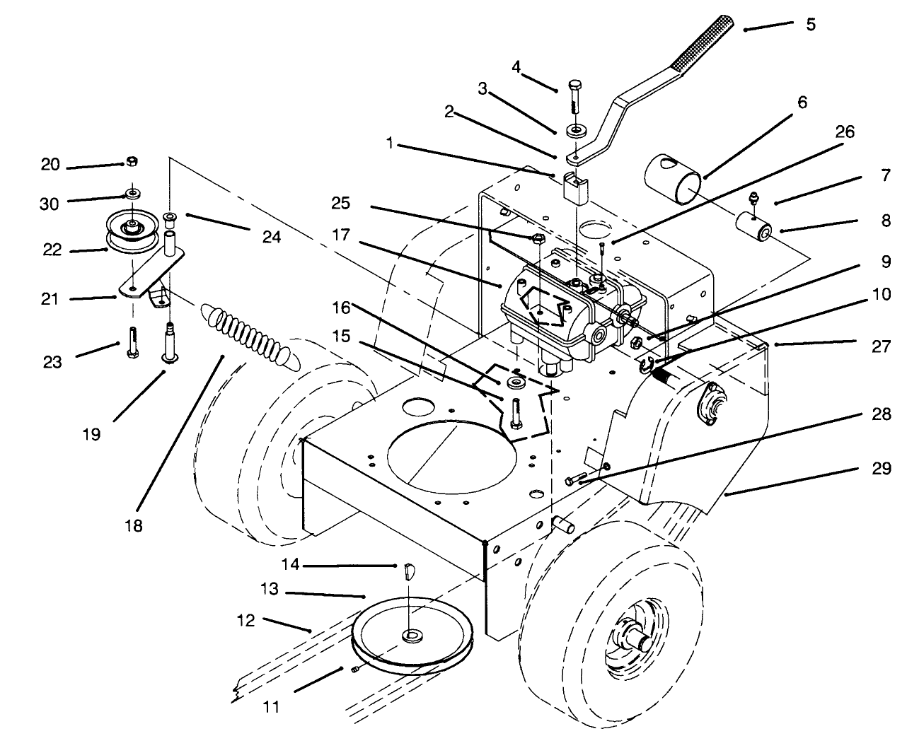 Transmission, Idler, Drive Pulleys & Drive Belt