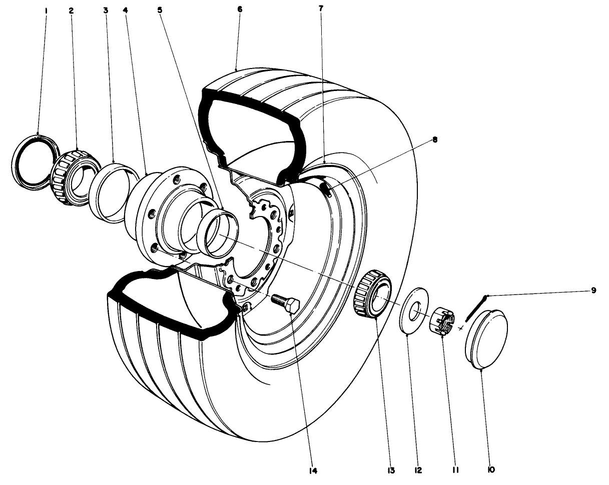 Front Wheel Hub And Wheel-For 9.5 L-14 Tire