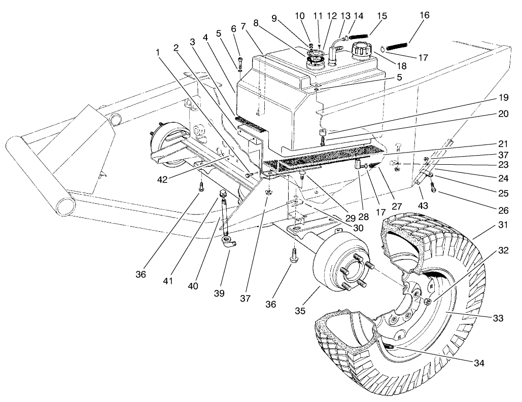 Front Axle & Fuel Tank Assembly