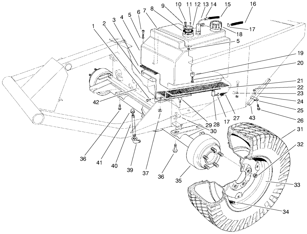 Front Axle & Fuel Tank Assembly