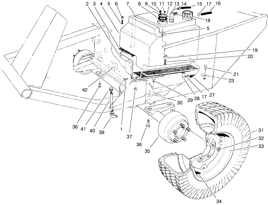 Front Axle & Fuel Tank Assembly