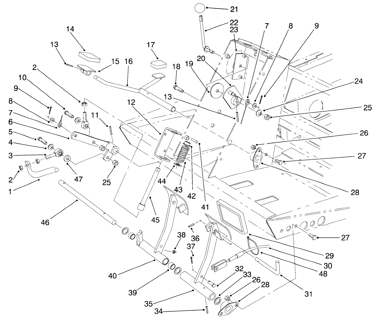 Traction & Brake Pedal Assembly