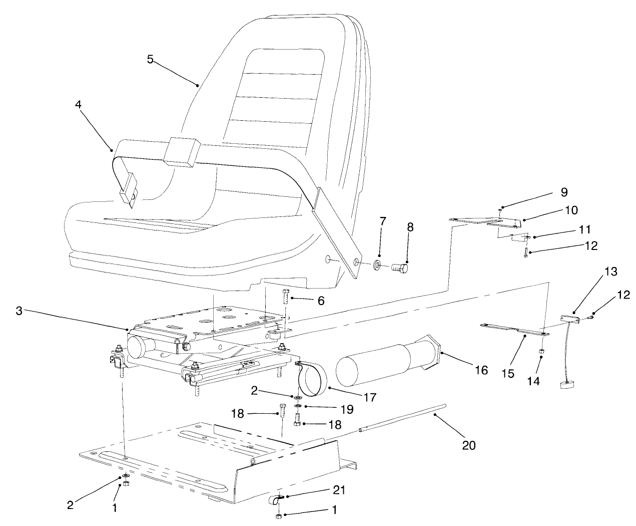 Seat Frame & Throttle Assembly