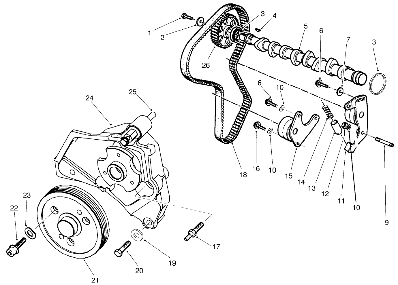 Camshaft & Fan Support Assembly