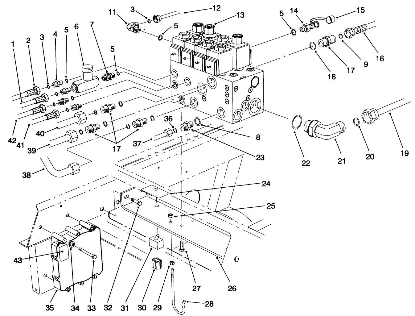Front Hydraulic Control Block & Hoses