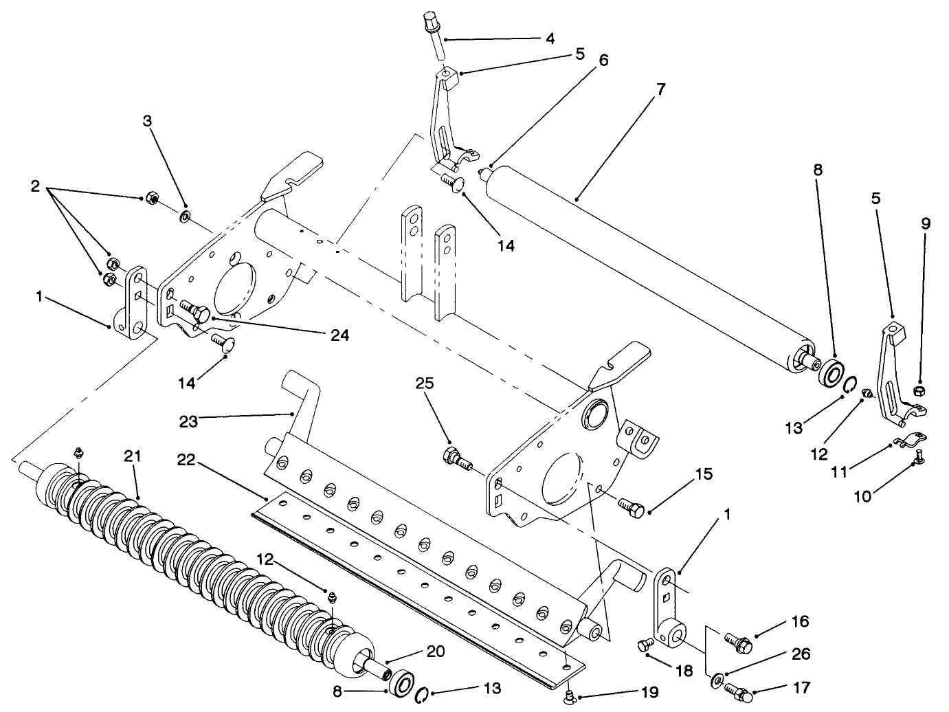 Rollers & Bedbar Assembly