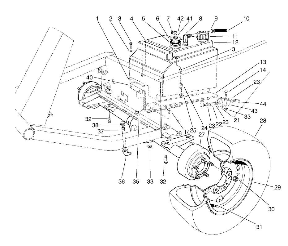 Front Axle & Fuel Tank Assembly