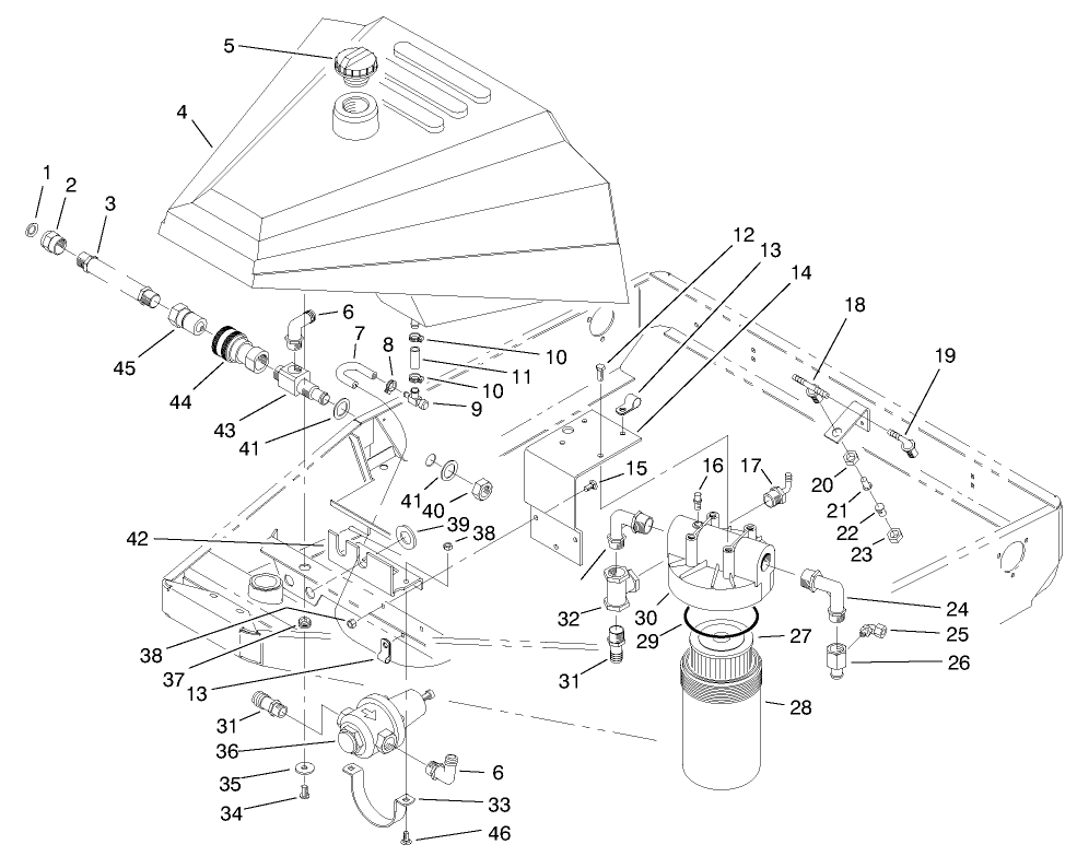 Fuel Tank & Water Inlet Assembly