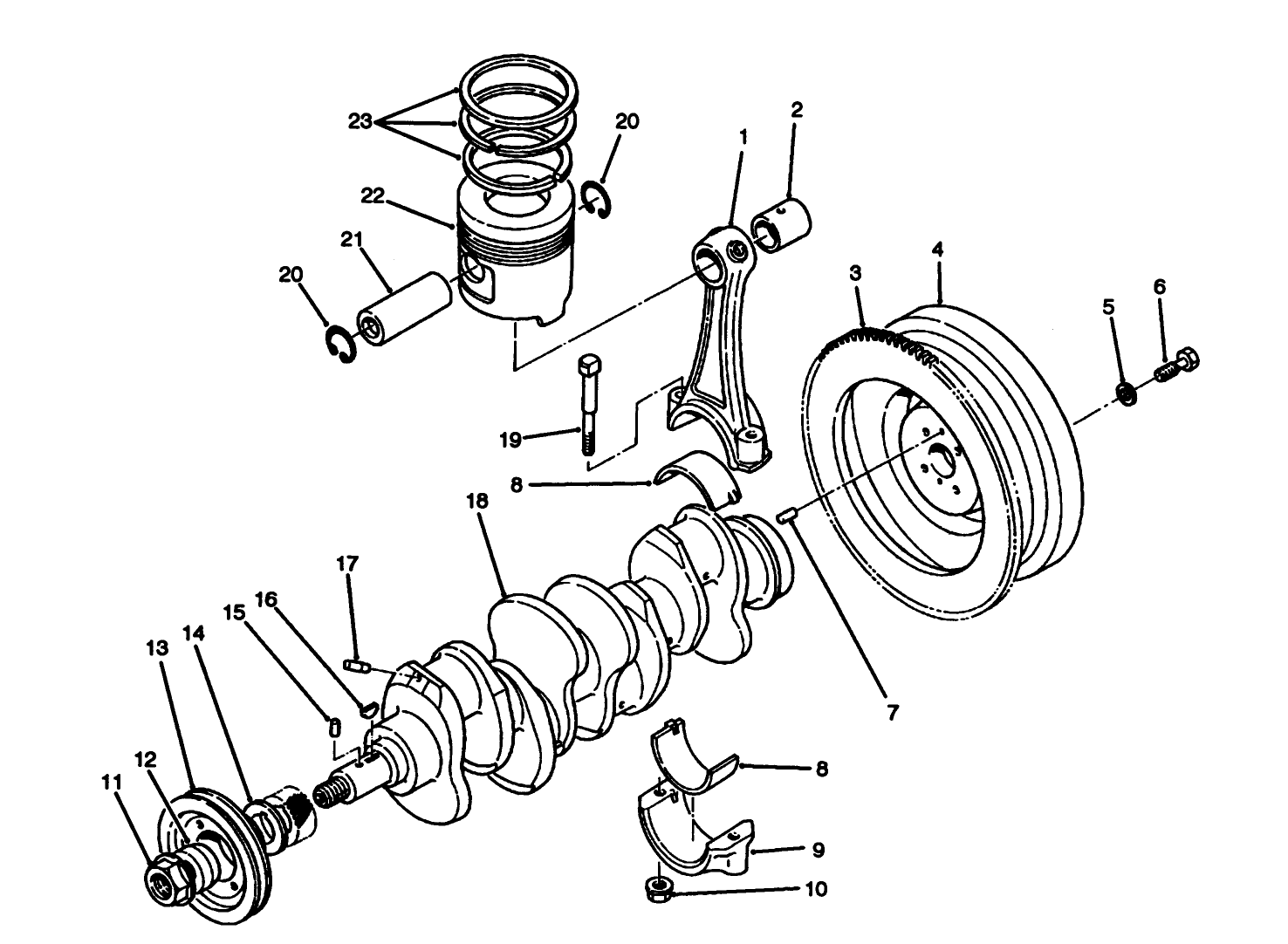 Piston, Connecting Rod, Crankshaft & Flywheel