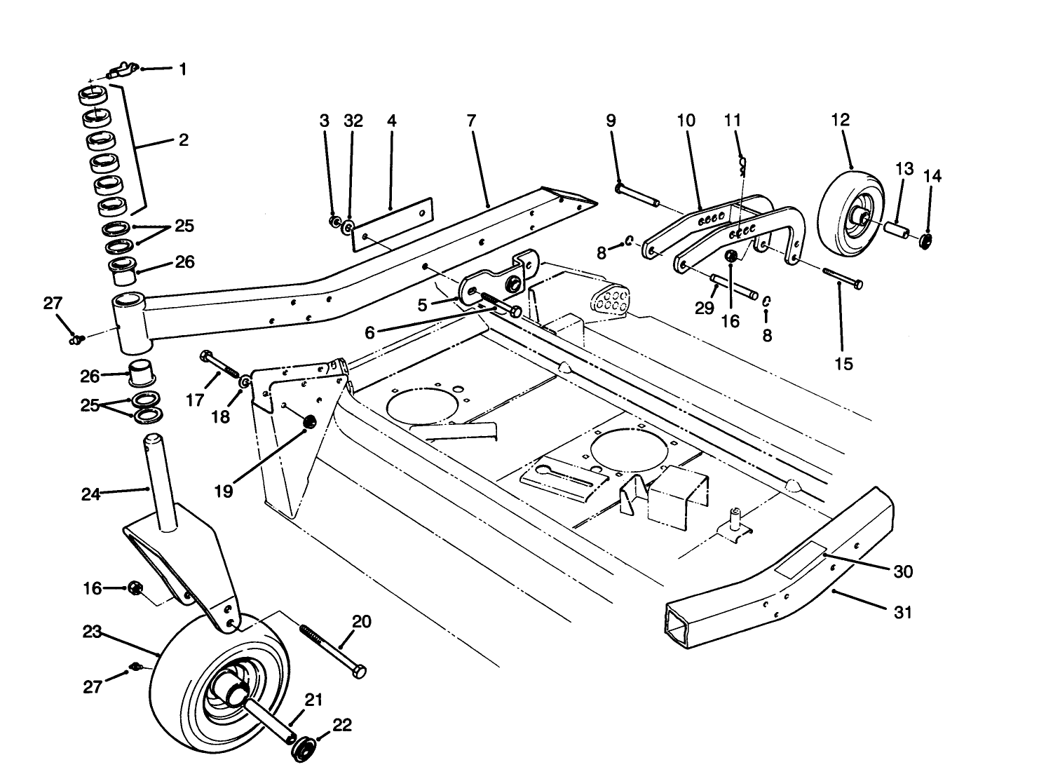 Center Deck Model No. 30592 Carrier Frame Assembly