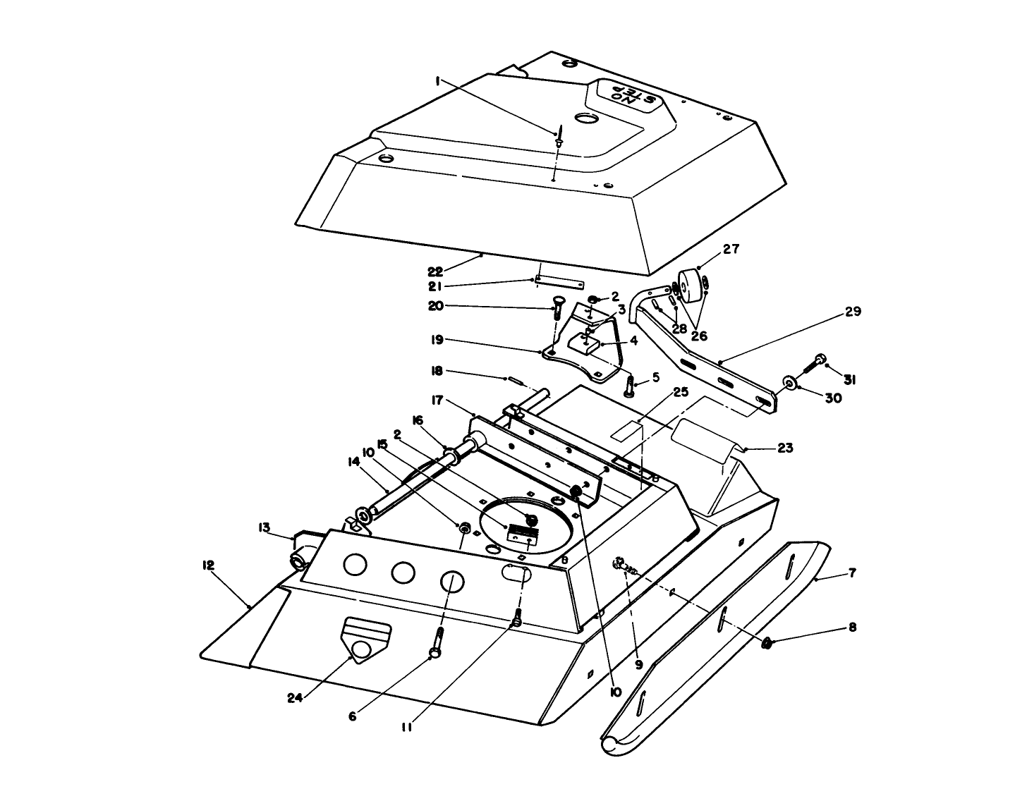 Center Deck-Model No. 30592 Left Wlng Assembly