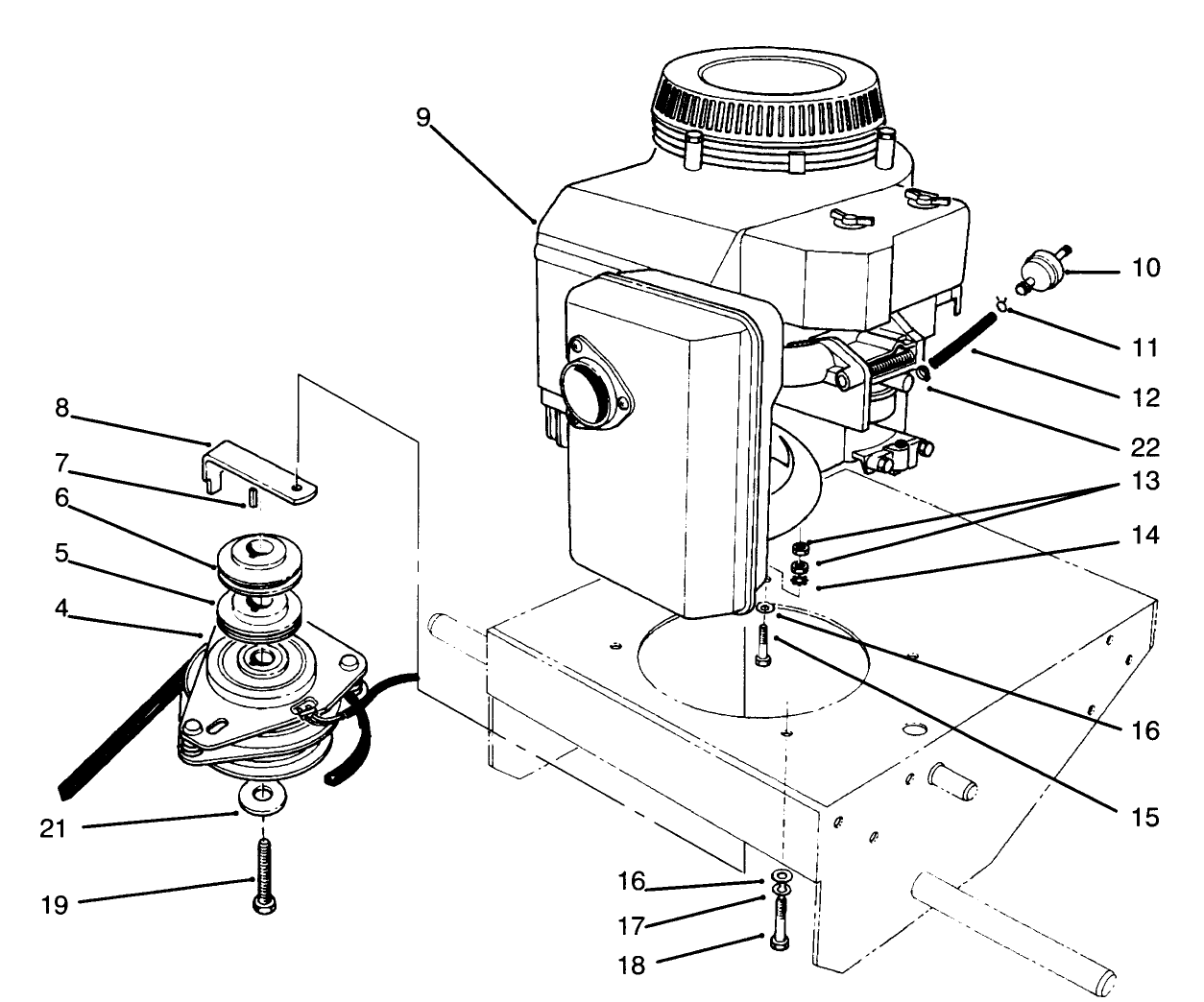 Engine & Clutch Assembly