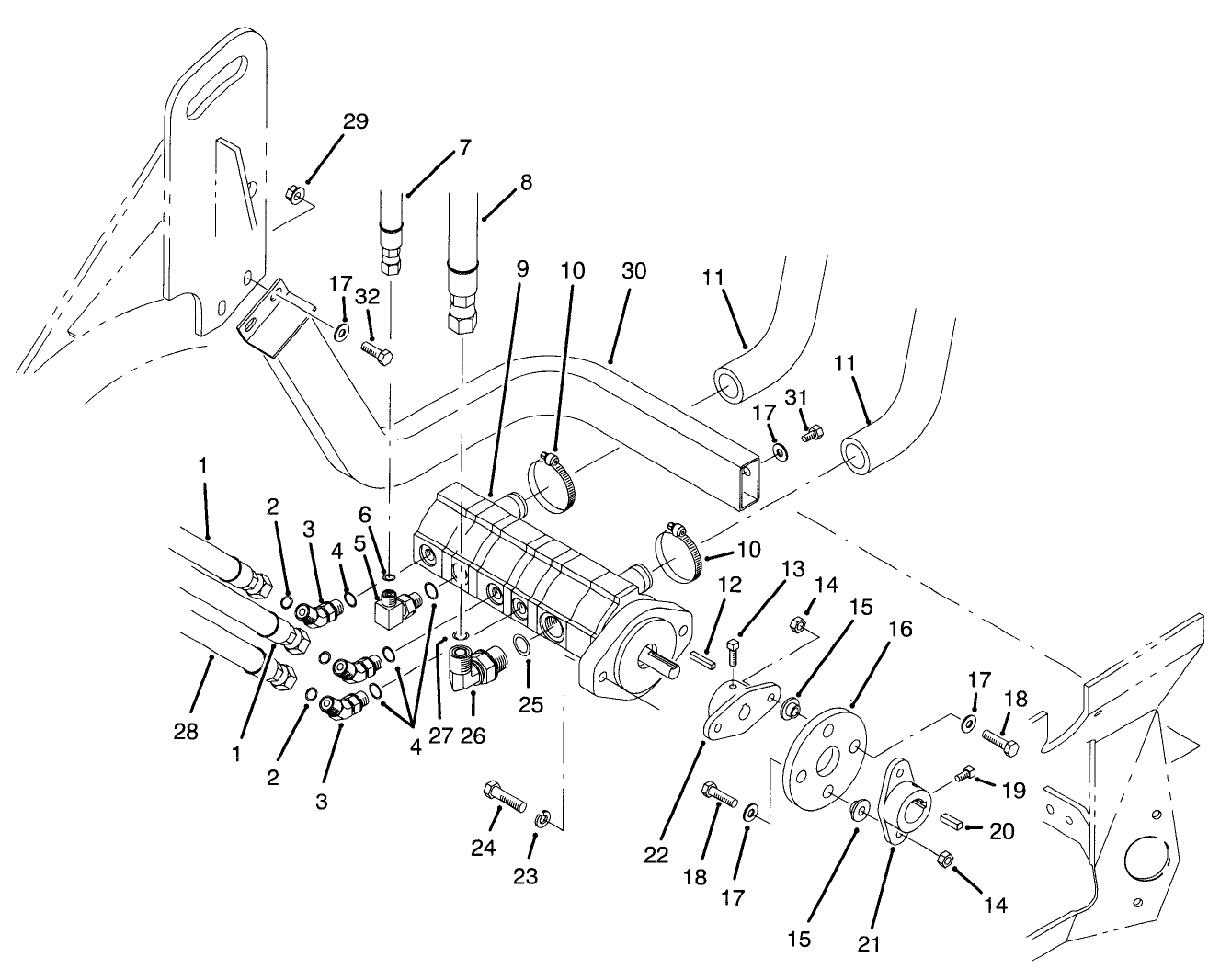Hydraulic Pump Installation Assembly