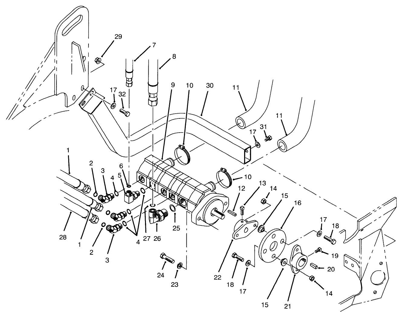 Hydraulic Pump Installation Assembly