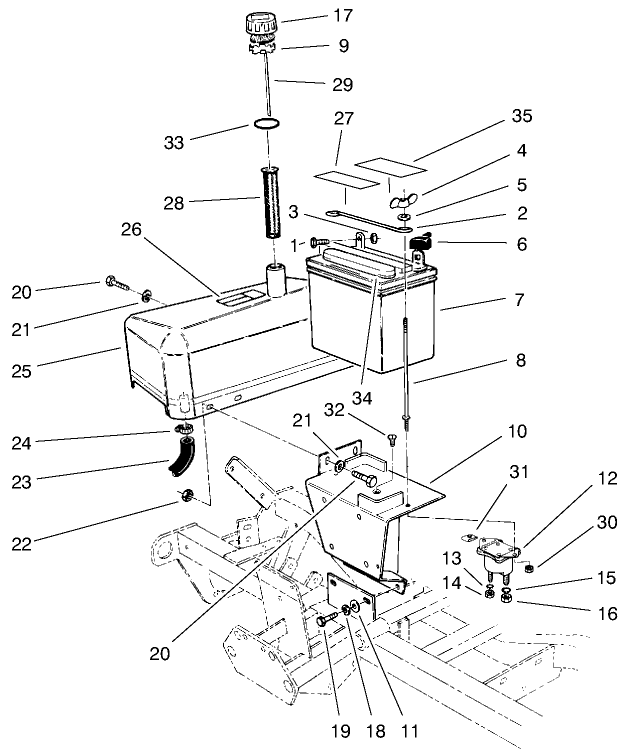 Hydraulic Tank & Battery Assembly