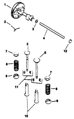 Camshaft & Valves-Engine Kohler Model No. M16qs Spec. No.711563