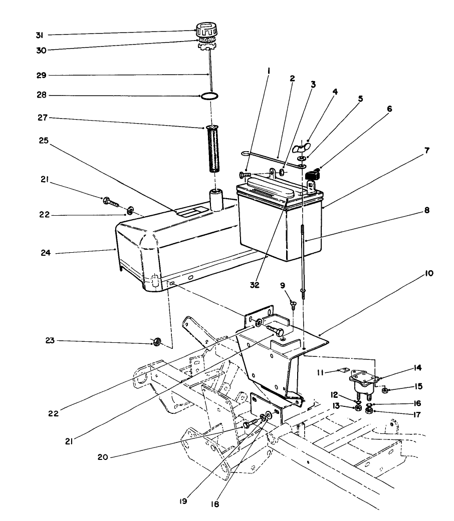 Hydraulic Tank & Battery Assembly