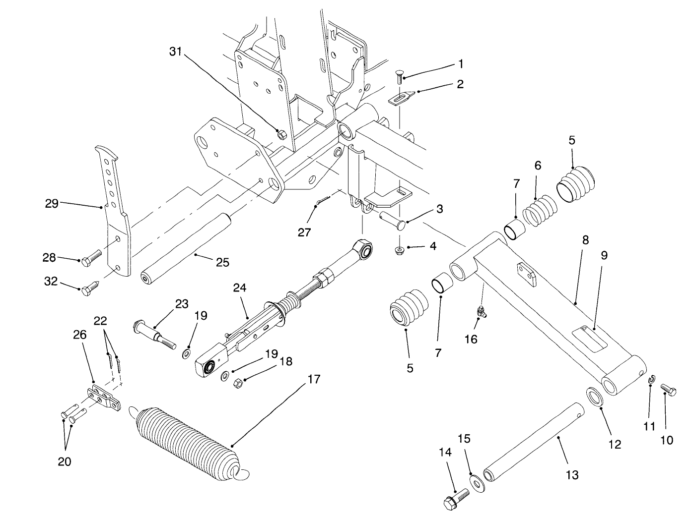 Front Cutting Unit Lift Arm Assembly