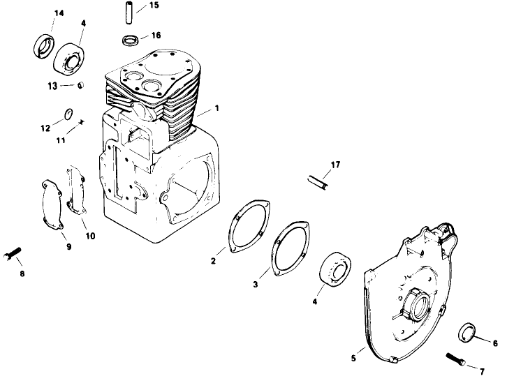 Engine Kohler Model No. M16qs Spec No. 711563-Crankcase