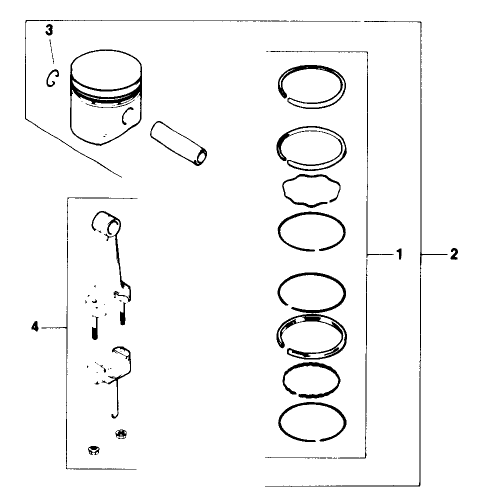 Engine Kohler Model No. M16qs Spec No. 711563-Piston & Rod