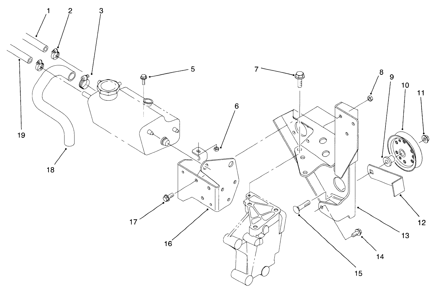 Fan Bracket & Degasser Assembly