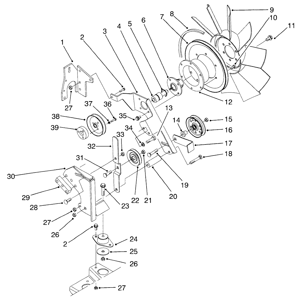 Fan Bracket & Pulley Assembly